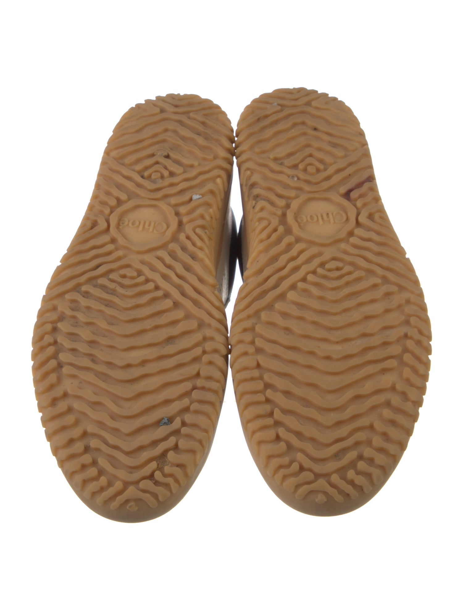 Chloé Leather Scalloped Accent Sneakers