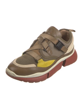 Chloé Leather Colorblock Pattern Athletic Sneakers