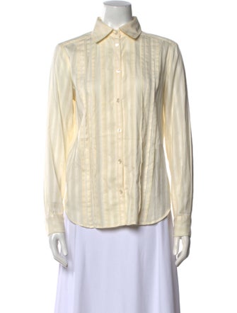 Chloé Striped Long Sleeve Button-Up Top