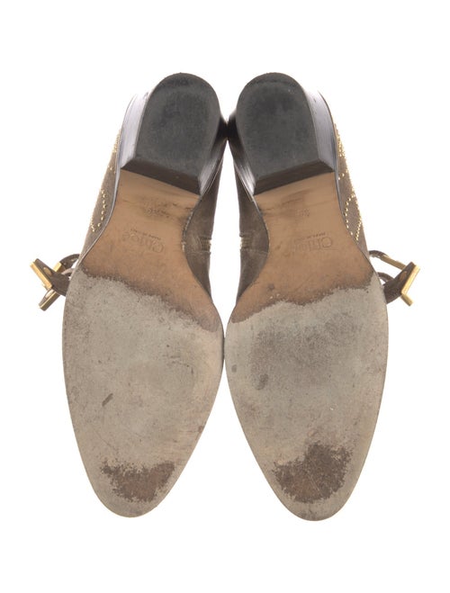 Chloé Suede Studded Accents Western Boots