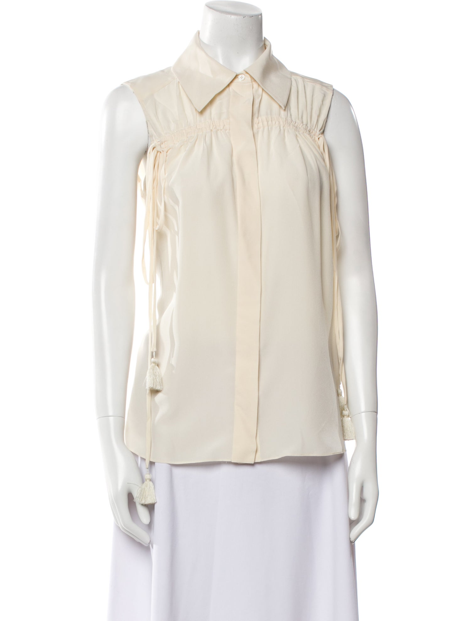 Chloé Silk Sleeveless Button-Up Top