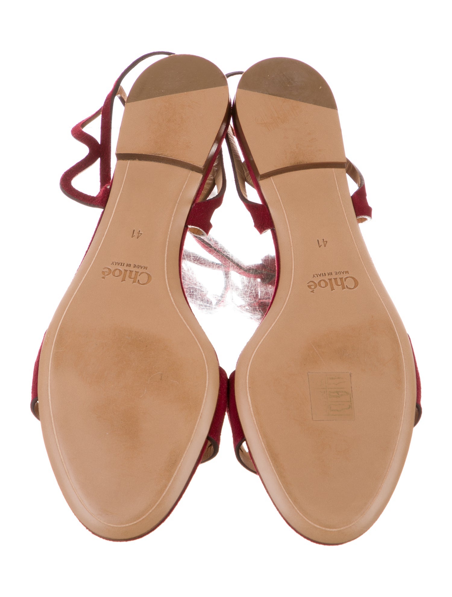Chloé Suede Tassel Accents Slingback Sandals