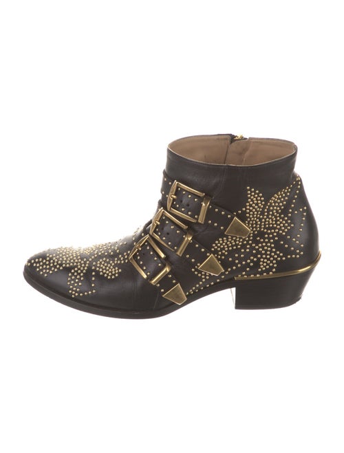 Chloé Leather Studded Accents Western Boots