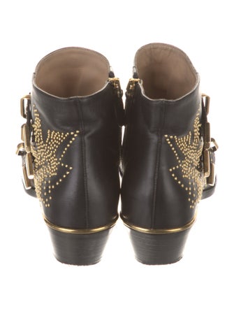 Chloé Leather Studded Accents Western Boots