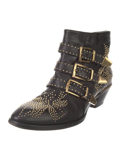 Chloé Leather Studded Accents Boots