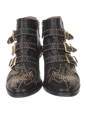 Chloé Leather Studded Accents Boots