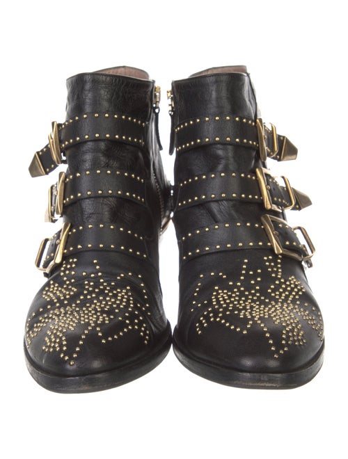 Chloé Leather Studded Accents Boots
