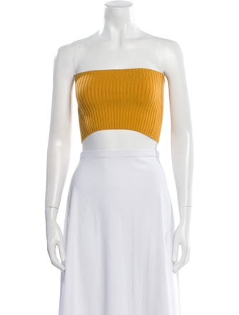 Chloé Wool Strapless Crop Top
