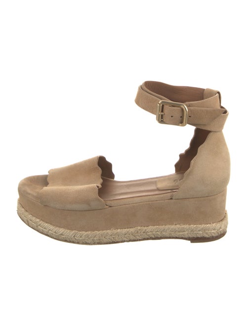 Chloé Suede Scalloped Accent Espadrilles