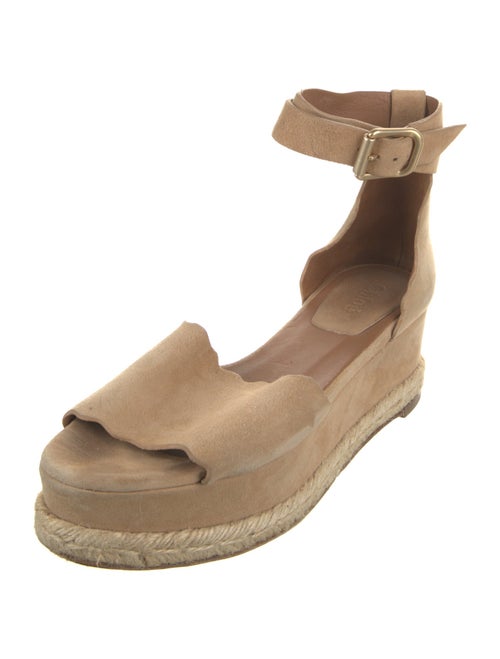 Chloé Suede Scalloped Accent Espadrilles