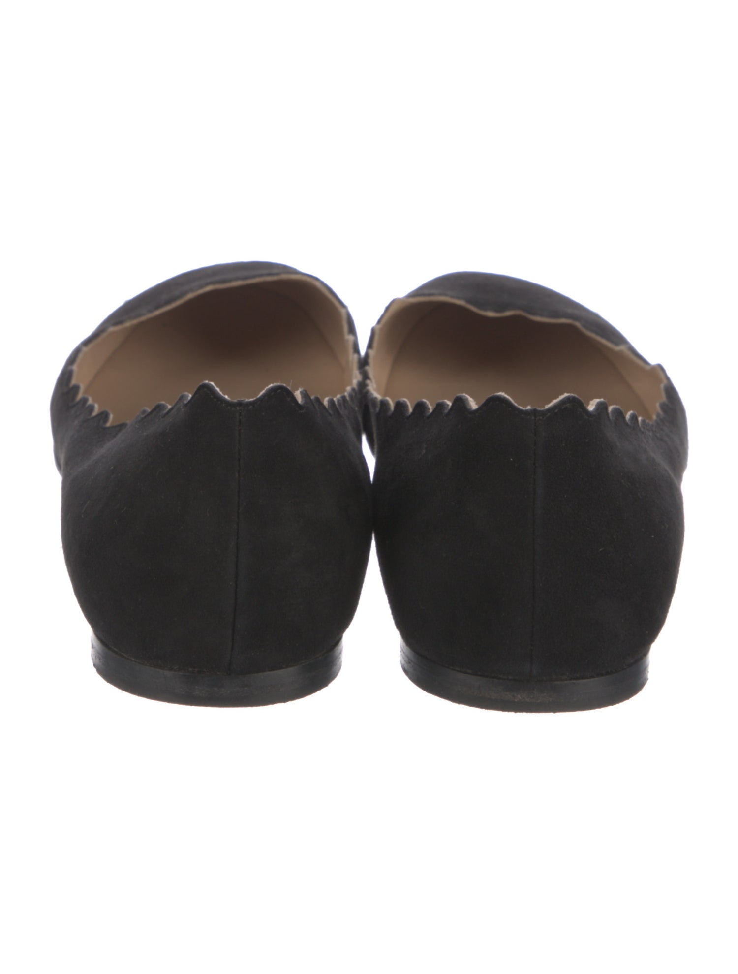 Chloé Suede Scalloped Accent Ballet Flats