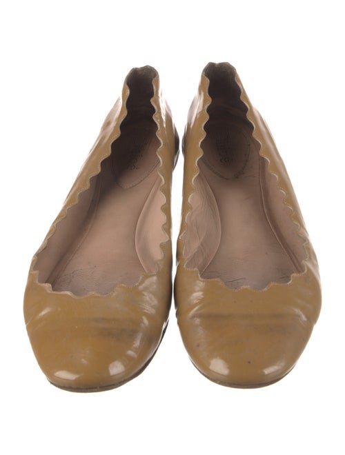 Chloé Patent Leather Scalloped Accent Ballet Flats