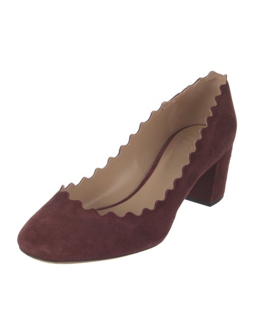 Chloé Suede Scalloped Accent Pumps