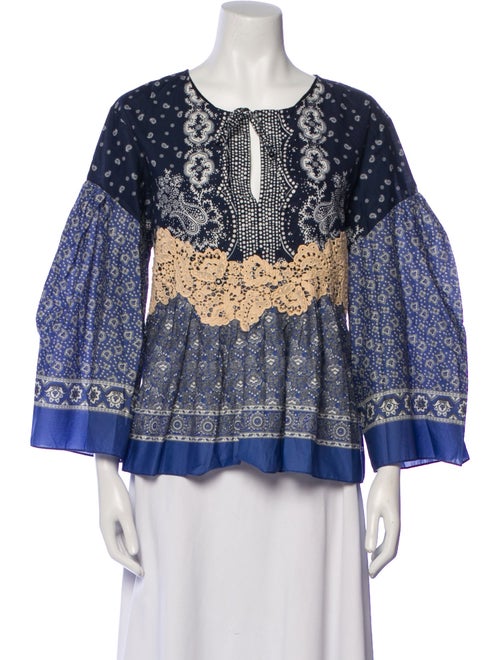 Chloé Printed Tie Neck Blouse