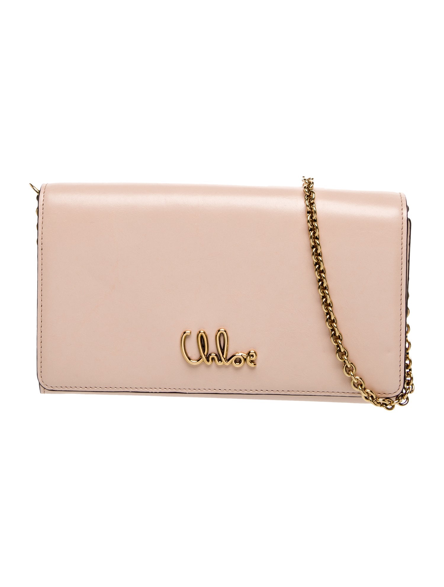 Chloé Leather Iconic Flap Wallet on Chain