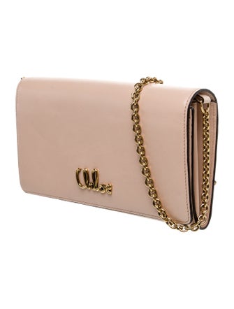 Chloé Leather Iconic Flap Wallet on Chain