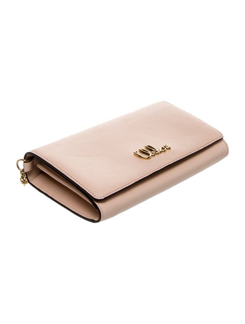 Chloé Leather Iconic Flap Wallet on Chain