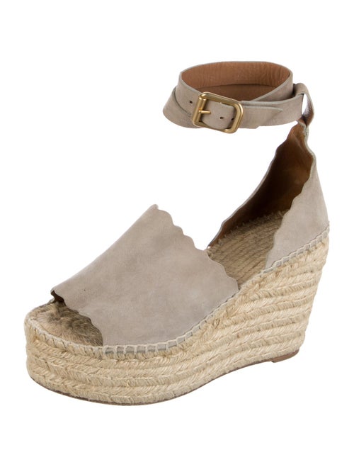 Chloé Suede Scalloped Accent Espadrilles