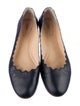 Chloé Leather Scalloped Accent Ballet Flats