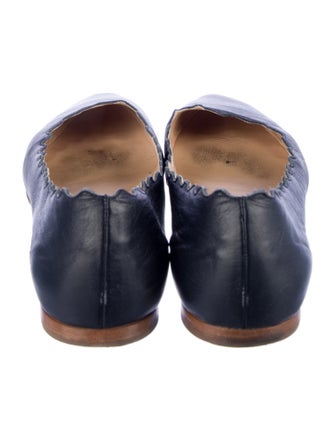Chloé Leather Scalloped Accent Ballet Flats