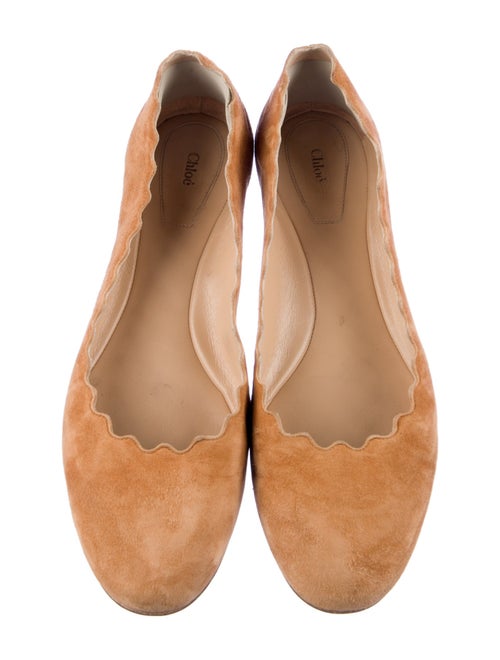 Chloé Suede Scalloped Accent Ballet Flats