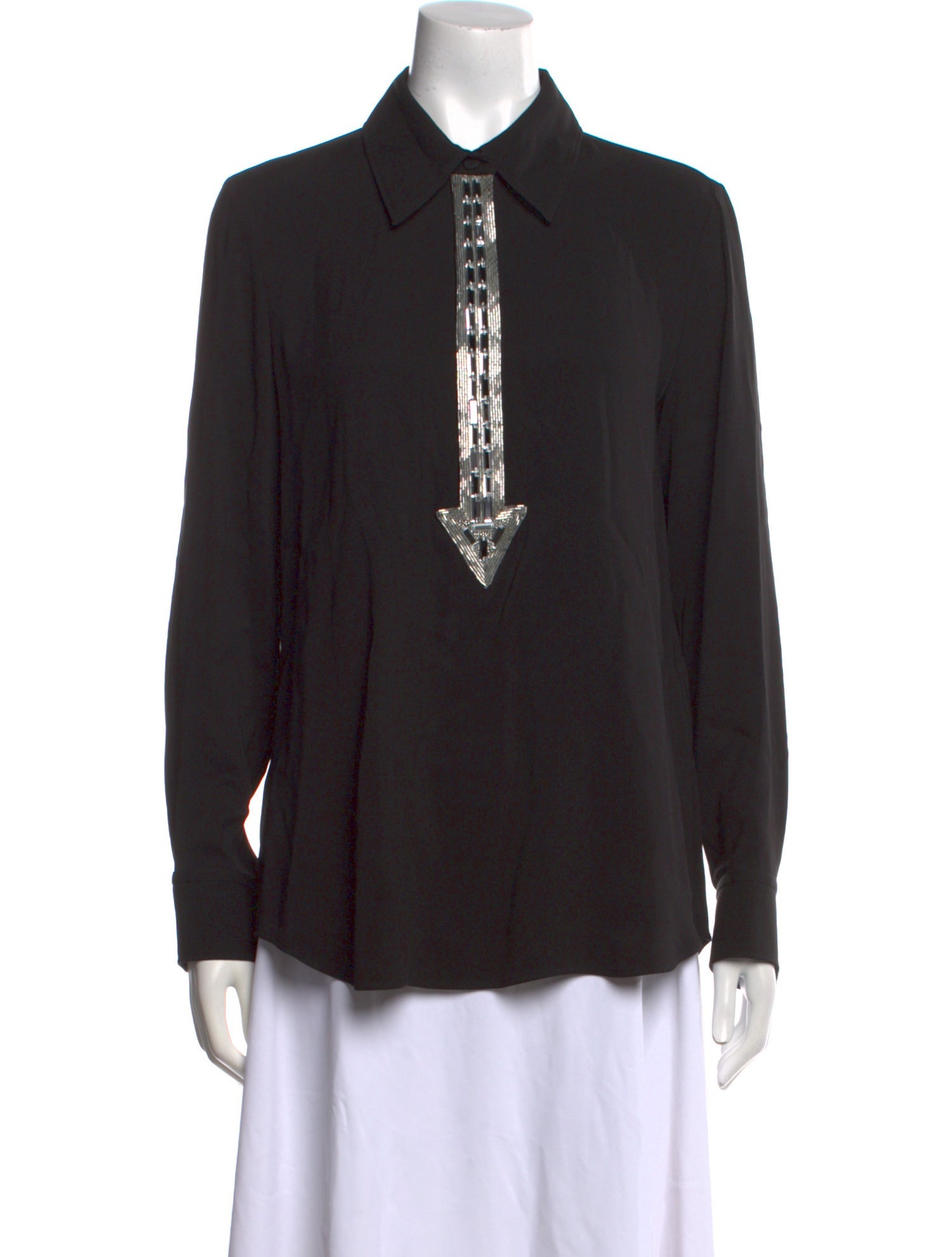 Chloé Silk Long Sleeve Button-Up Top