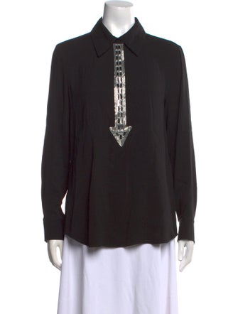 Chloé Silk Long Sleeve Button-Up Top