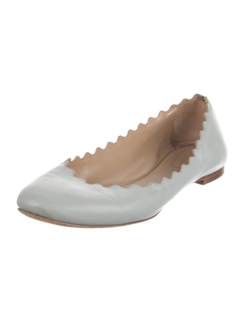 Chloé Leather Scalloped Accent Ballet Flats