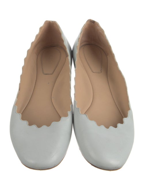 Chloé Leather Scalloped Accent Ballet Flats
