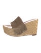 Chloé Suede Fringe Trim Accent Slides