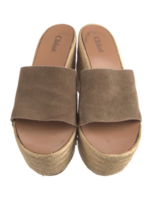 Chloé Suede Fringe Trim Accent Slides