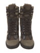 Chloé Suede Colorblock Pattern Lace-Up Boots