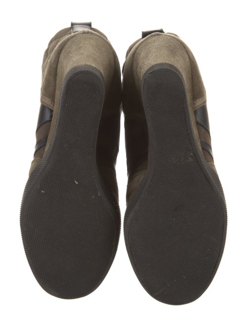 Chloé Suede Colorblock Pattern Lace-Up Boots