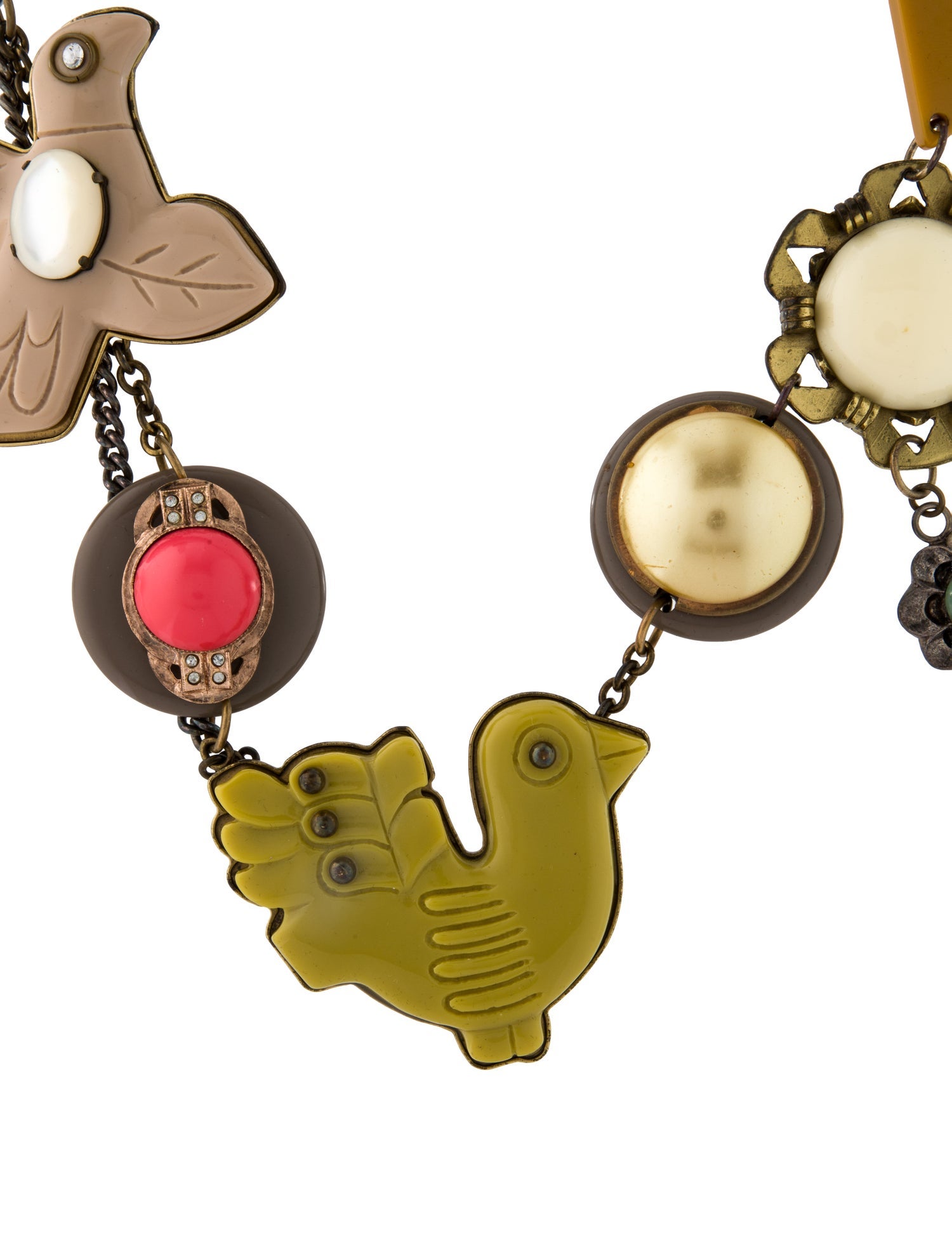 Chloé Mother Of Pearl,Crystal & Resin Collar Necklace