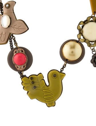 Chloé Mother Of Pearl,Crystal & Resin Collar Necklace