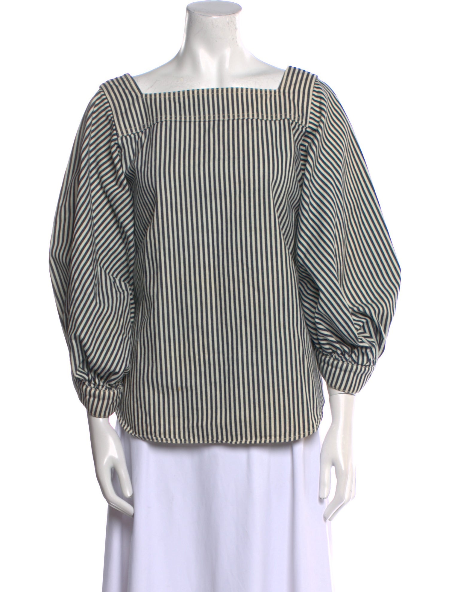 Chloé Striped Off-The-Shoulder Blouse