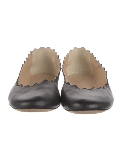 Chloé Leather Scalloped Accent Ballet Flats
