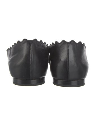 Chloé Leather Scalloped Accent Ballet Flats