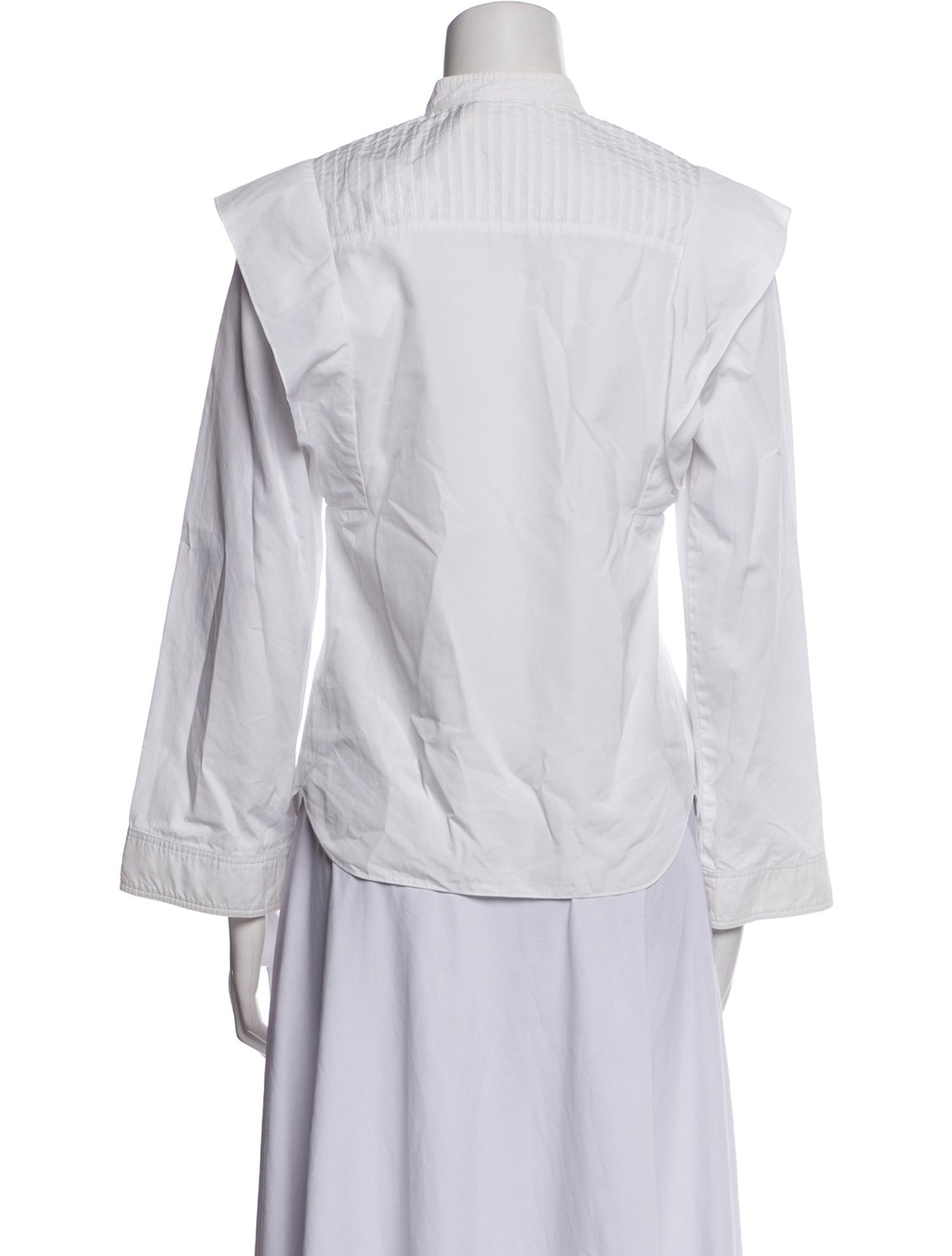 Chloé Mock Neck Long Sleeve Button-Up Top