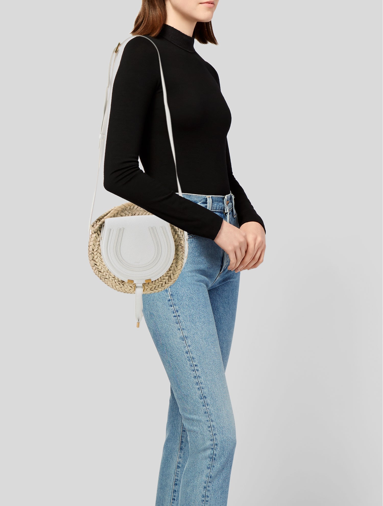 Chloé Raffia Marcie Crossbody Small