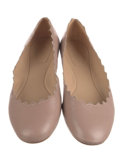 Chloé Leather Scalloped Accent Ballet Flats