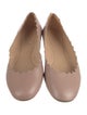 Chloé Leather Scalloped Accent Ballet Flats