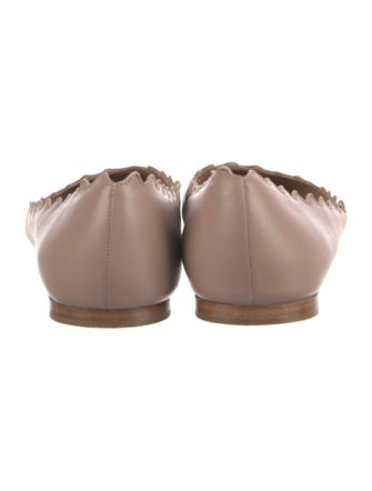Chloé Leather Scalloped Accent Ballet Flats