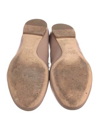 Chloé Leather Scalloped Accent Ballet Flats