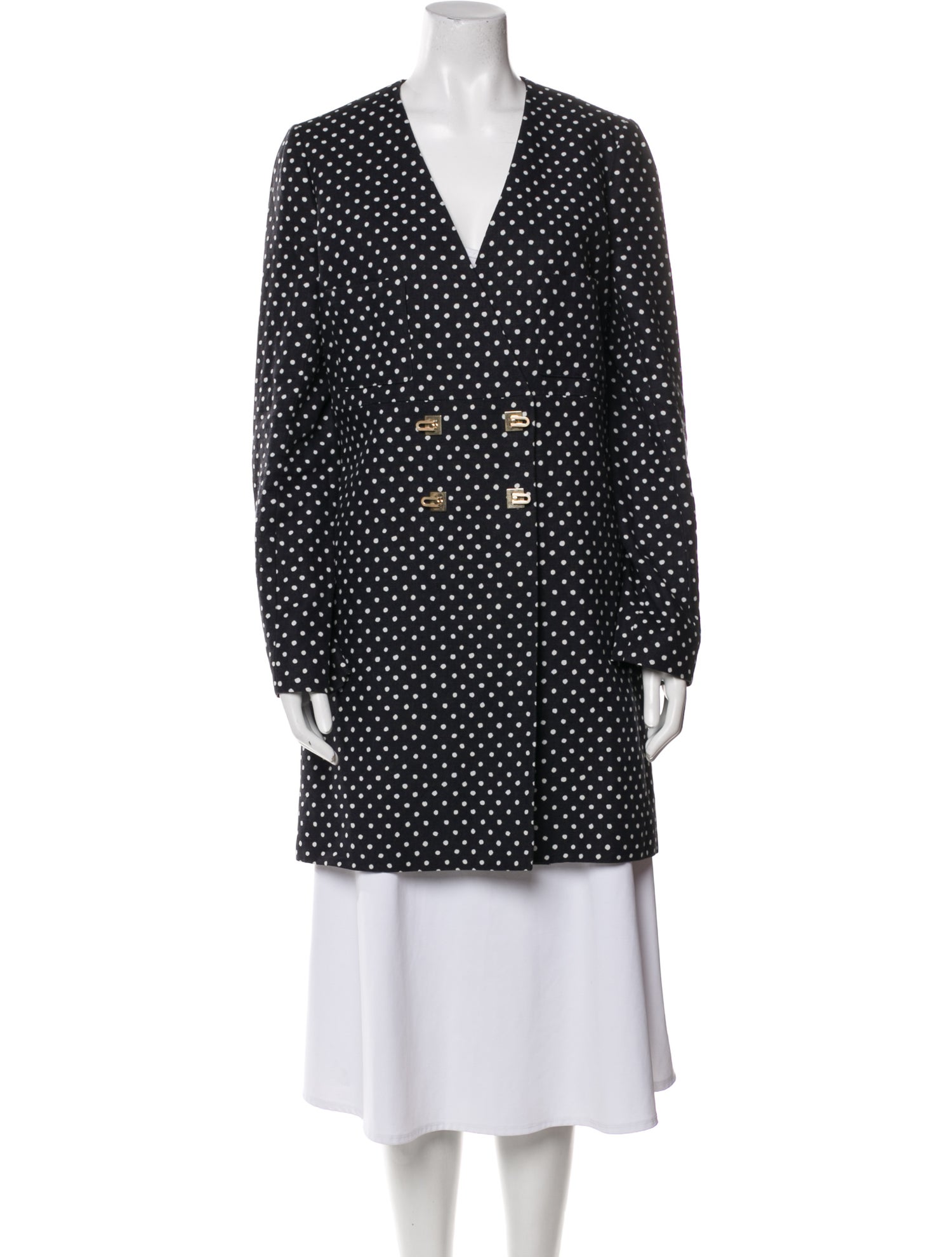 Chloé Linen Polka Dot Print Coat