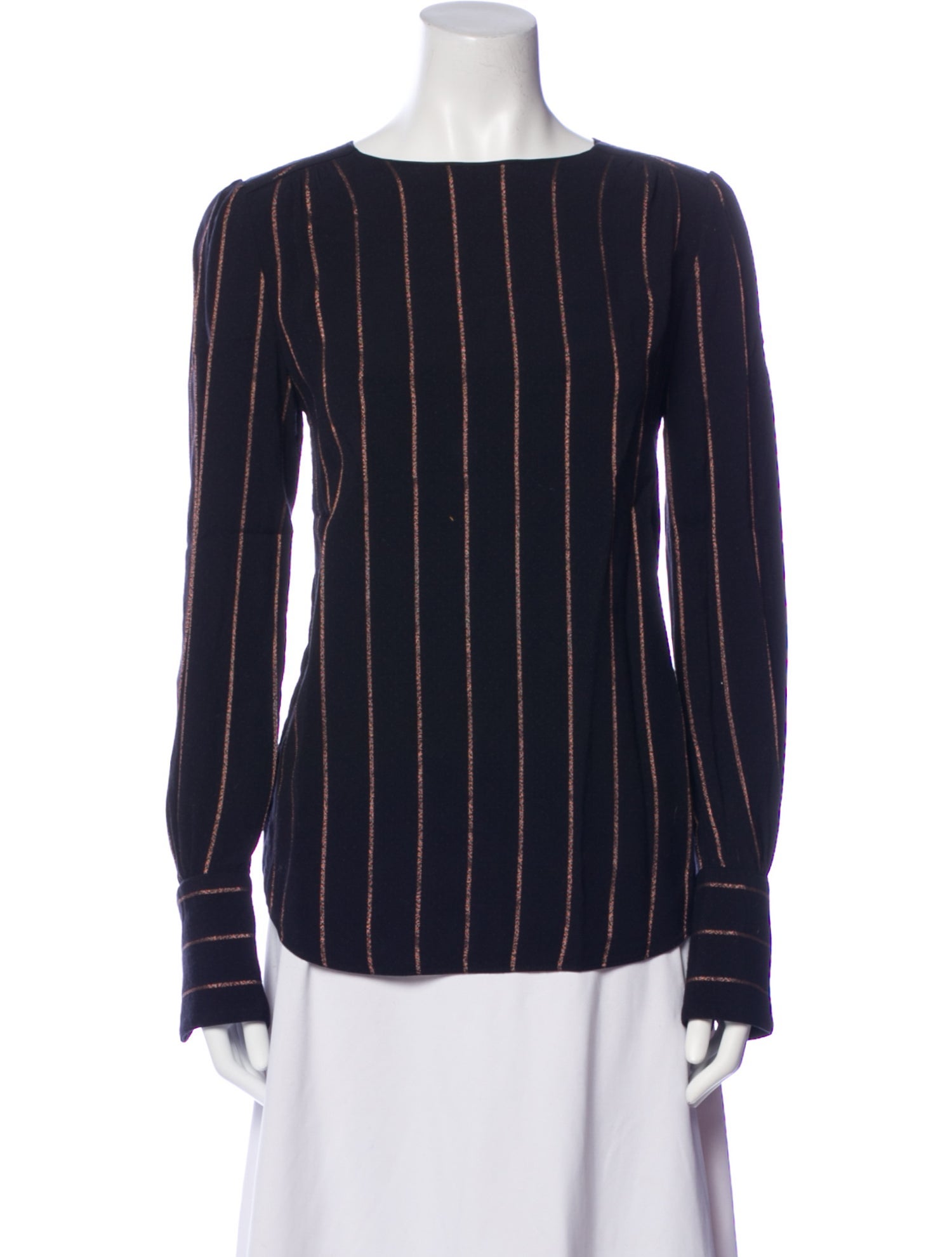 Chloé Striped Bateau Neckline Blouse