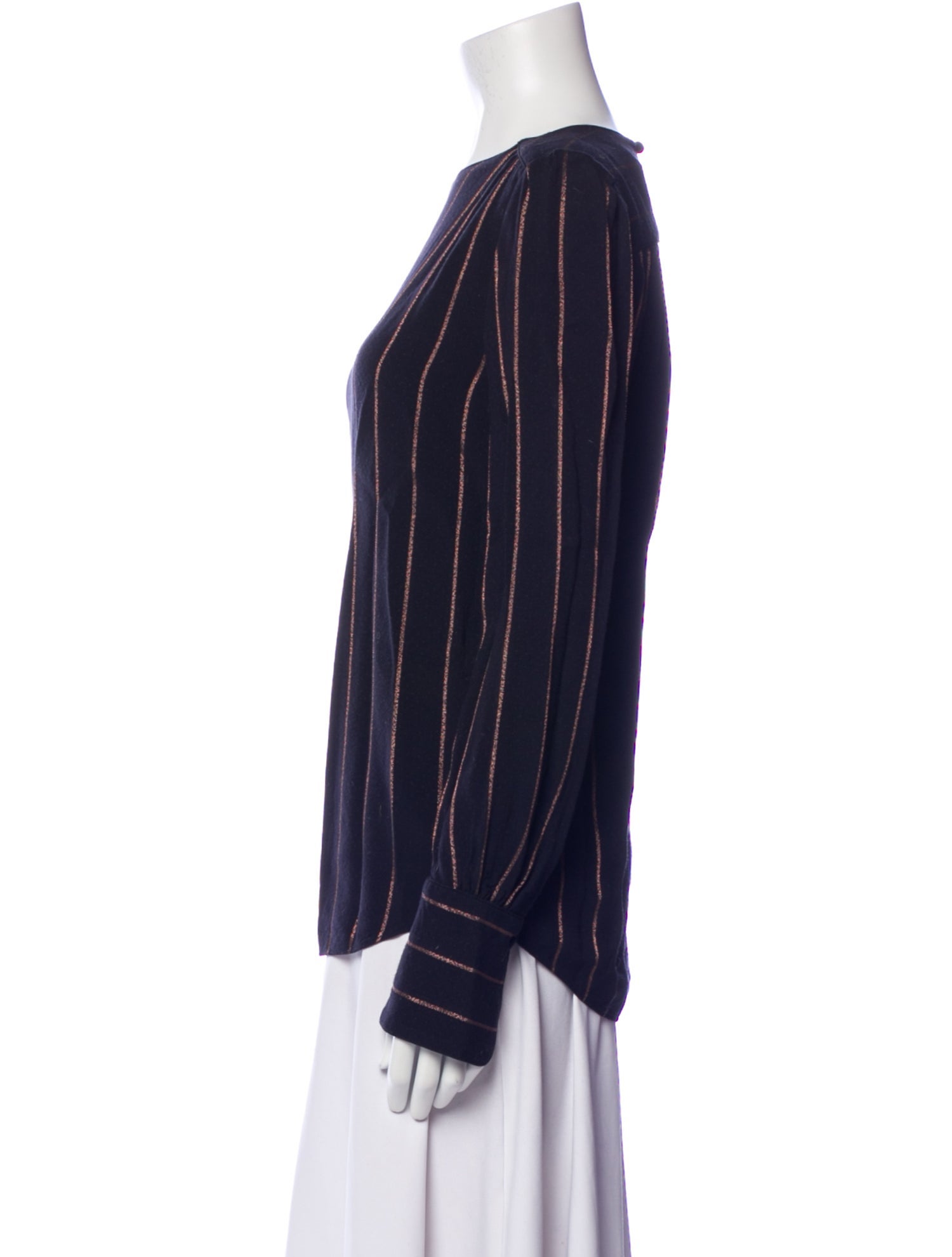Chloé Striped Bateau Neckline Blouse