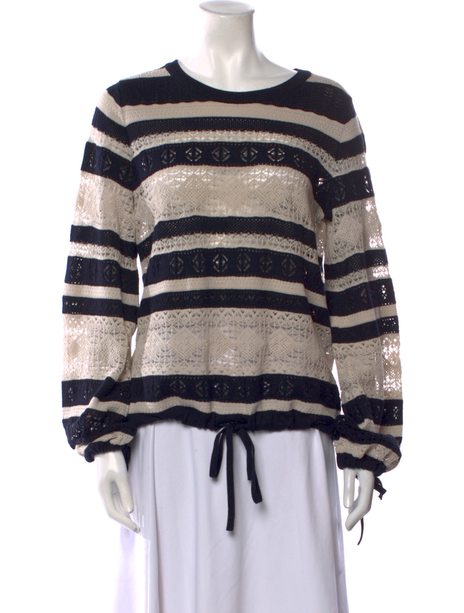 Chloé Striped Scoop Neck Sweater