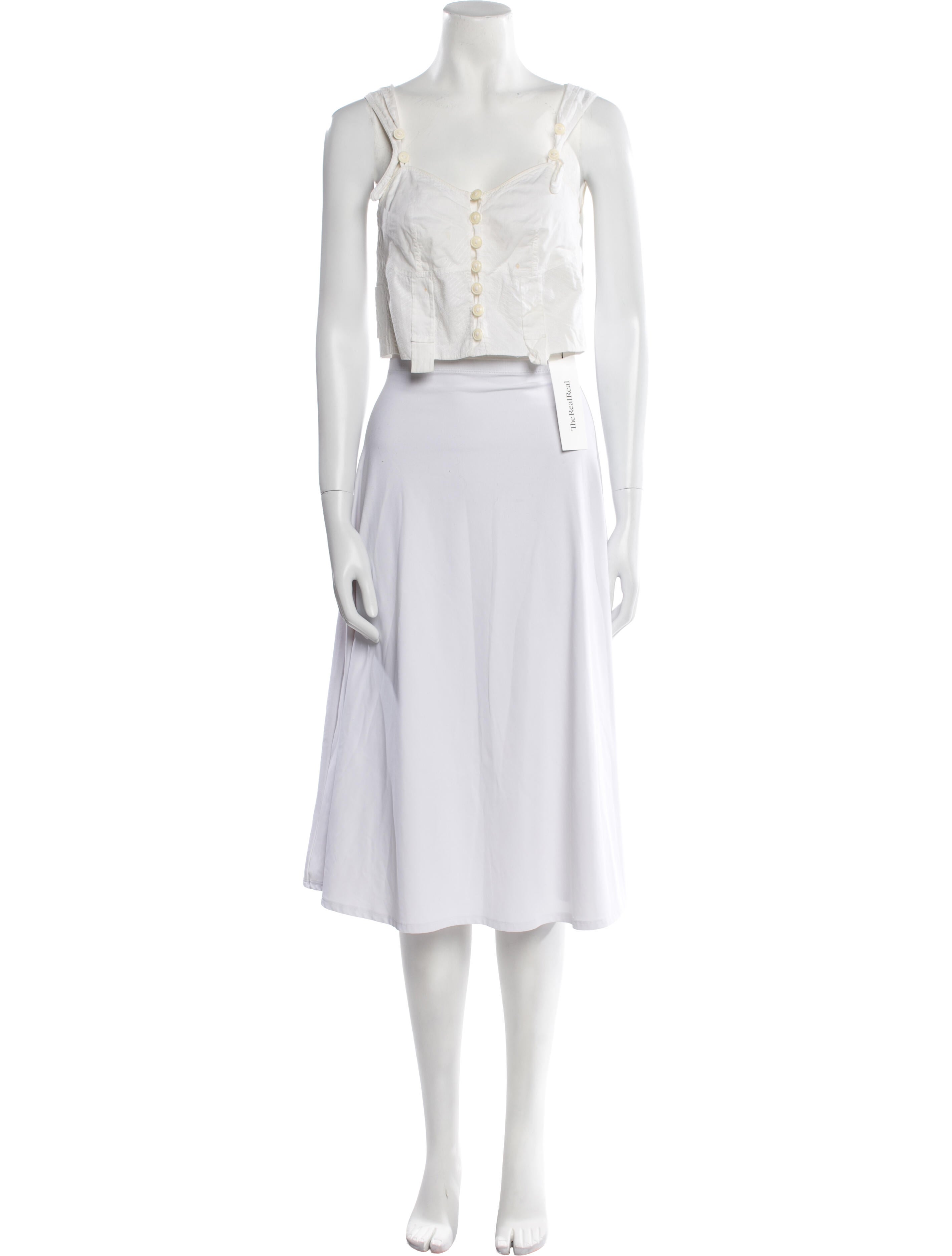 Chloé Square Neckline Sleeveless Crop Top