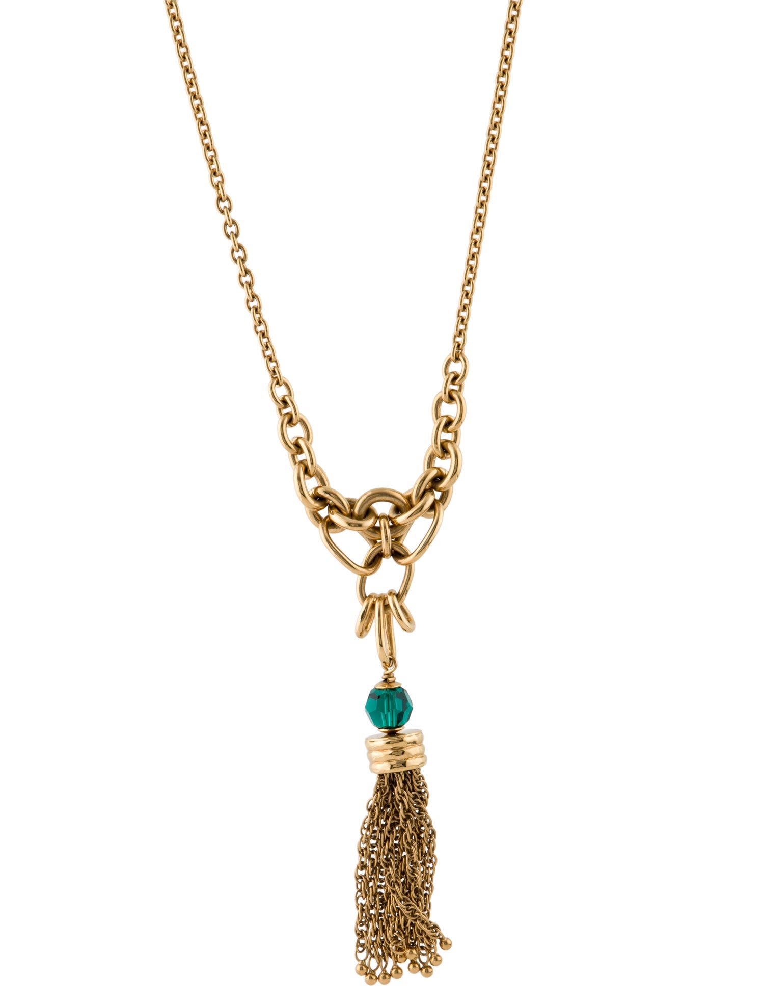 Chloé Crystal Pompoms Tassel Lavalier Necklace